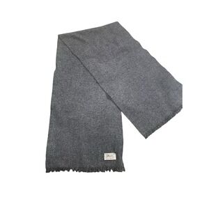 STROOCK Scarf Unisex One Size Gray Wool Hare Blend Fringe Luxury Winter 47in